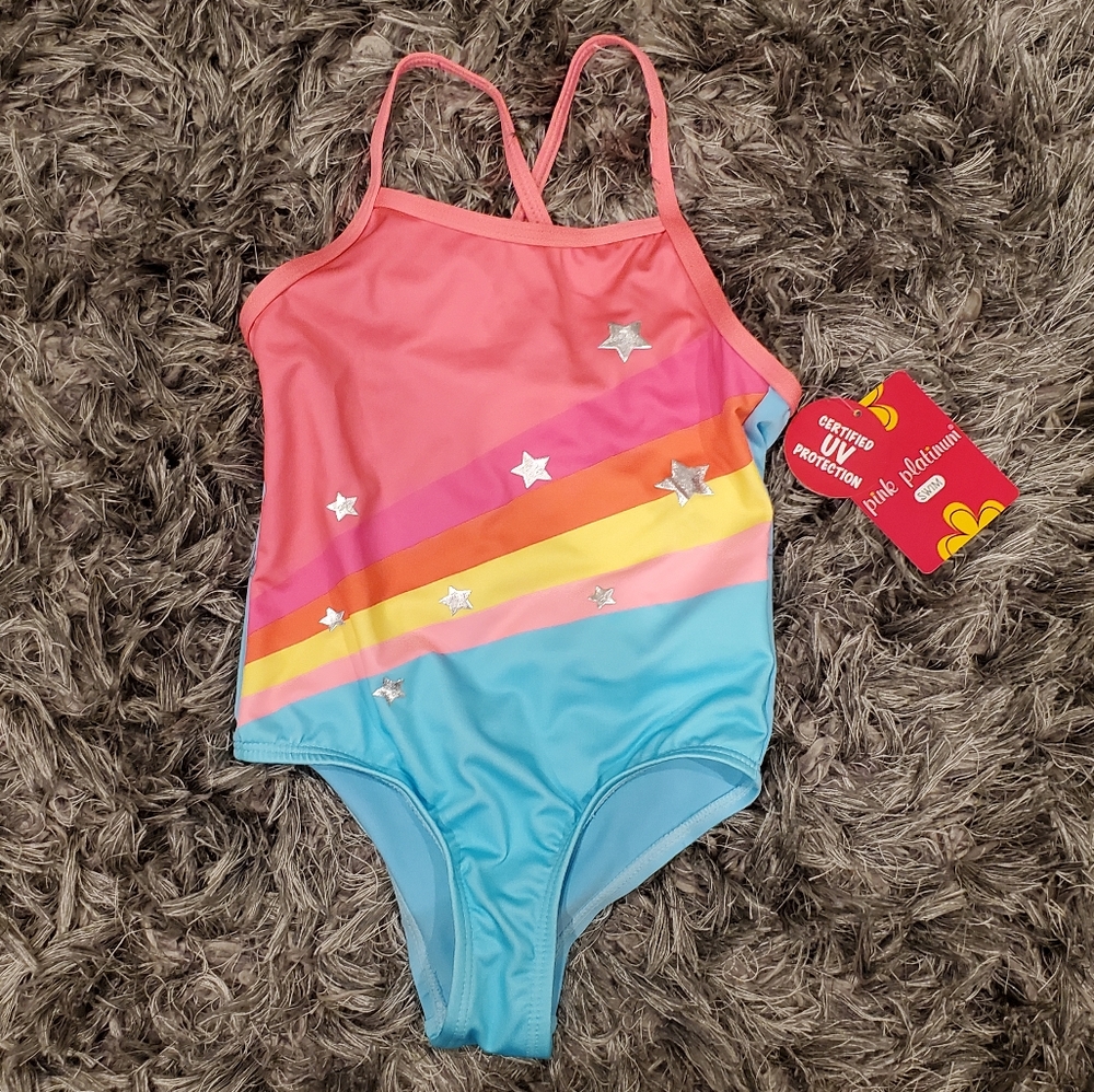 NWT Girl's Pink Platinum Swimsuit size 4T